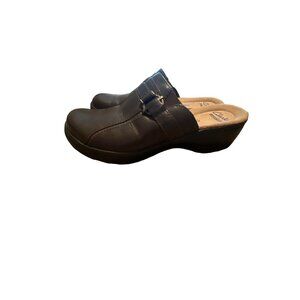 Clarks Womens Mules Clogs Brown Leather Slip‎ On Patty Tayna Size 6